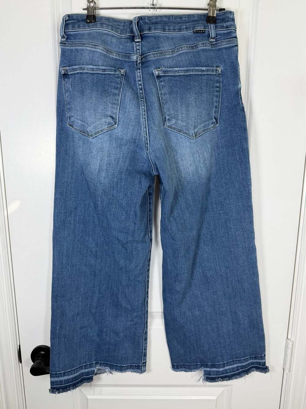 Risen Los Angeles High Rise Wide Leg Frayed Hem Jeans Style RDP5167 - Picture 6 of 6